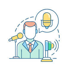microphone speaking expertise icon, microphone speaking expertise vector illustration-simple illustration of microphone speaking expertise, perfect for microphone speaking expertise logos and icons