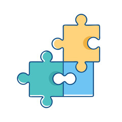 Obraz premium puzzle piece skill matching icon, puzzle piece skill matching vector illustration-simple illustration of puzzle piece skill matching, perfect for puzzle piece skill matching logos and icons