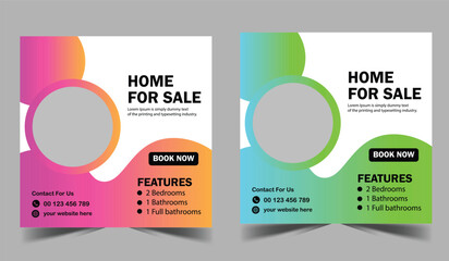 Home for sale social media post template