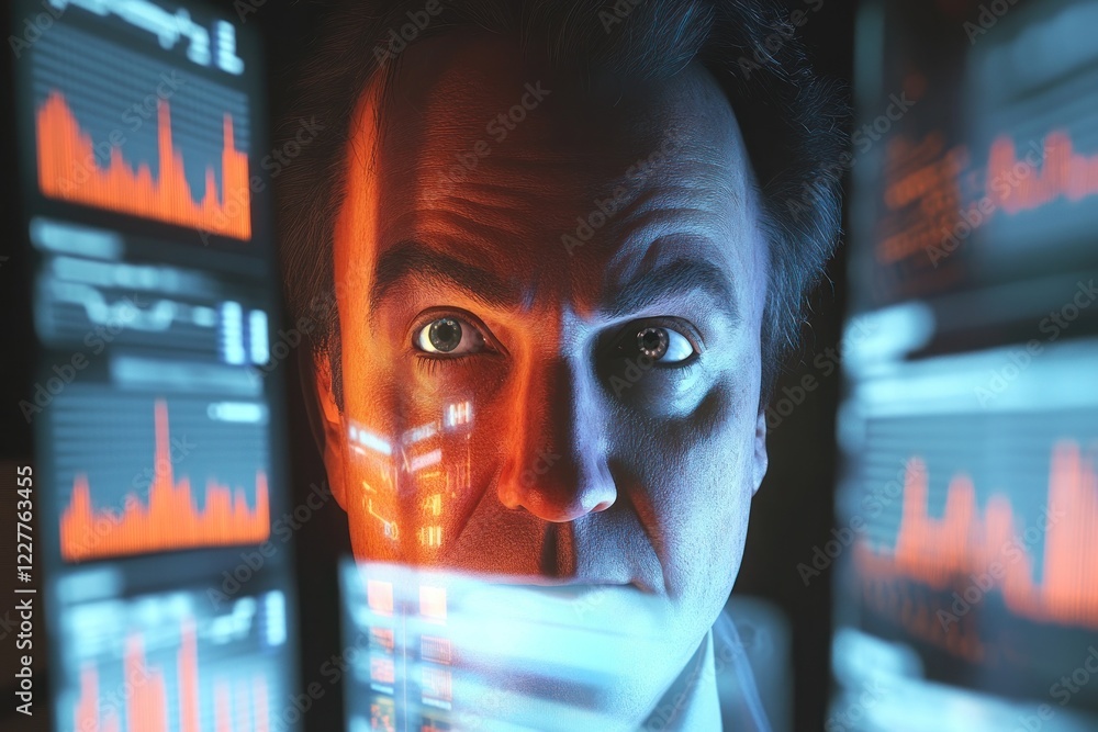 Aufkleber focused data analysis in a high-tech environment