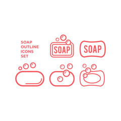 Hygiene icons set, Soap vector symbol for web design or mobile app.