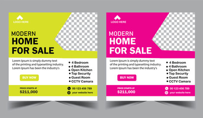 Real Estate Social Media Post Template, Editable Post Template