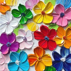 Naklejka premium Vibrant Colorful Paper Flower Bouquet