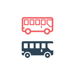 Bus icons set vector template flat design