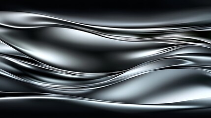 Obraz premium Abstract Silver Waves Flowing Design