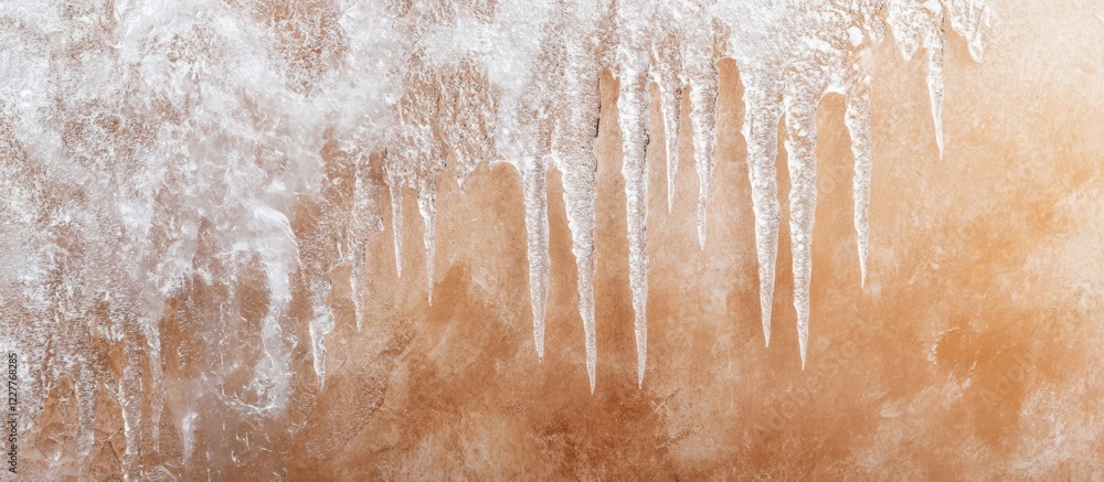Poster light brown boho wallpaper texture with icicles and copy space for text ideal for crafts and design 