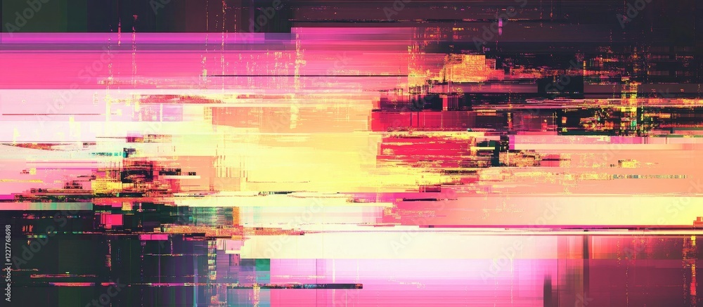 Poster colorful abstract glitch motion background with smooth transitions and geometric shapes showcasing a