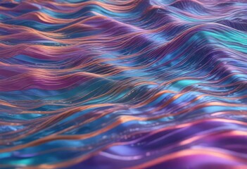 Serpentine wave pattern with iridescent sheen , sinuous, metallic, shimmering