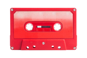 Audio Cassete Red isolated on transparent