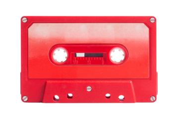 Audio Cassete Red isolated on transparent