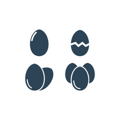 Egg simple icons set vector illustration