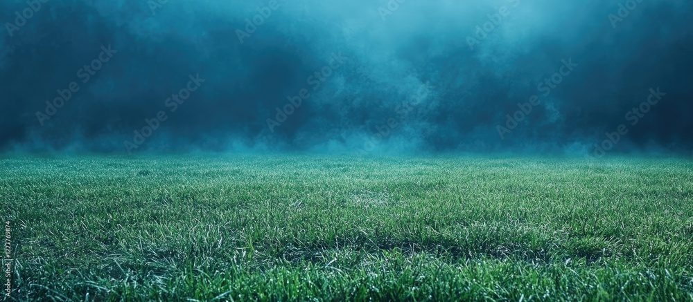 Poster football field grassy background for presentations with open space for custom text and visual elemen