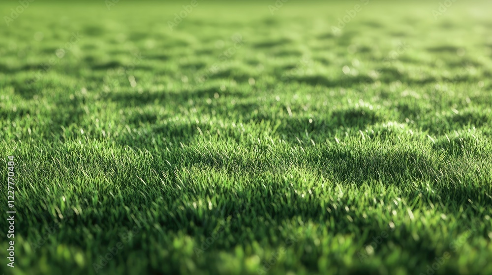 Poster lush close-up of a vibrant green grass field suitable for gaming website backgrounds and wallpapers 