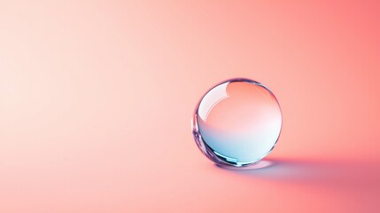 Elegant glass sphere on a soft pastel background