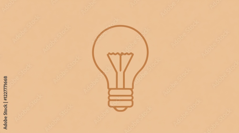 Leinwandbilder Bright light bulb design with warm color background showcasing illumination concept in minimalistic style. Generative AI