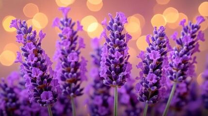 Lavender blooms, bokeh background, romantic, greeting card