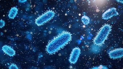 Fototapeta premium Microscopic World: A Glimpse into the Realm of Bacteria