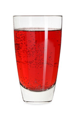 Sweet soda water in glass isolated on white