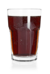 Sweet soda water in glass isolated on white