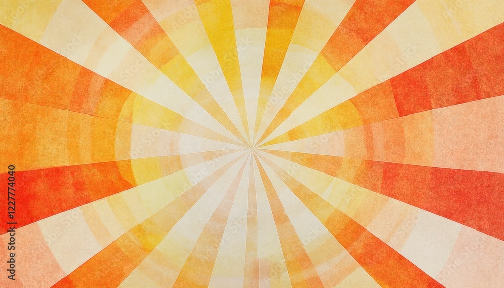 Aufkleber abstract background with radial rays in orange and yellow tones creating a vibrant effect
