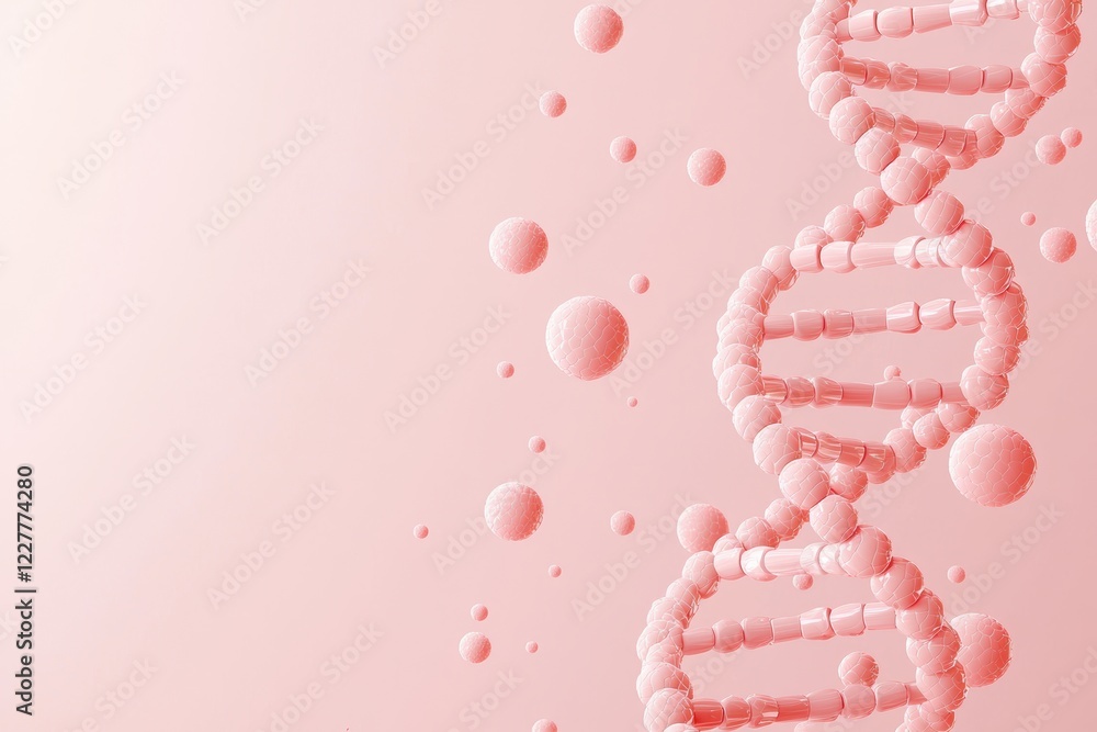 Poster exploring the structure of dna science laboratory digital illustration pink background close-up view