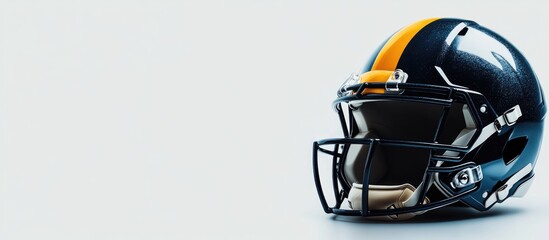Fototapeta premium Football Player Helmet Isolated on White Background with Space for Custom Text or Branding in Sports Advertising or Promotional Material