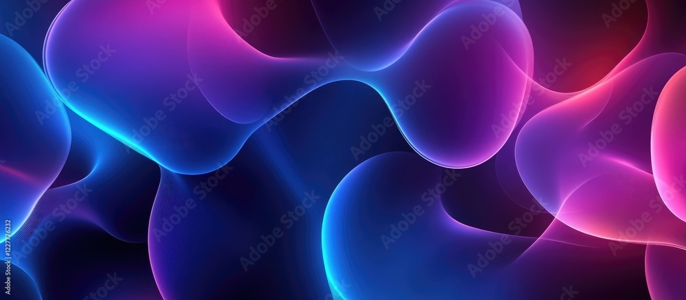 Poster futuristic abstract background with neon lights and fluid shapes ideal for design projects and text 