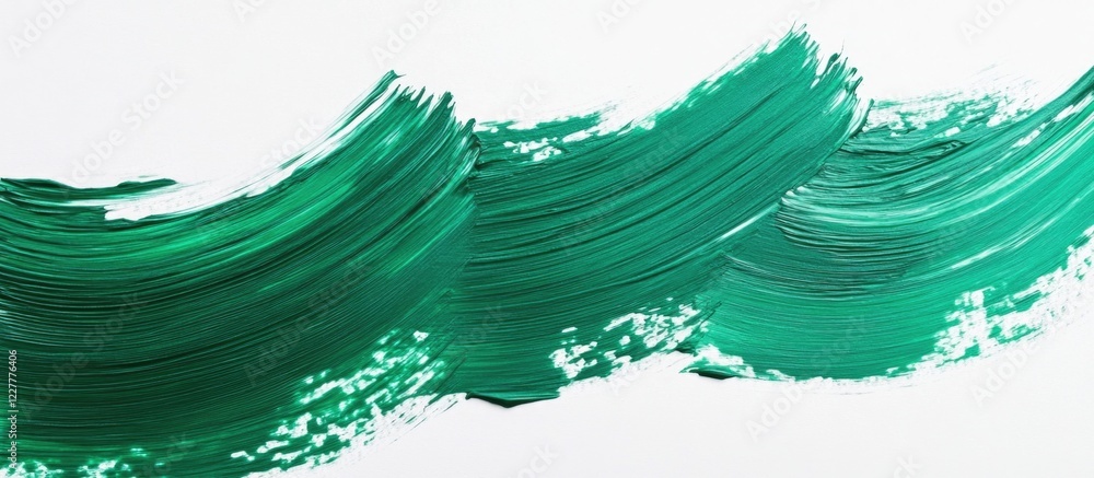 Poster green paint texture strokes on white background ideal for creative design or branding with copy spac