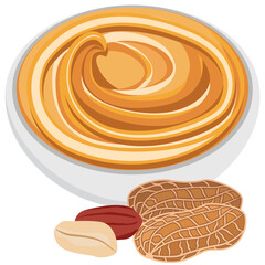 Peanut butter bowl, Healthy protein food.