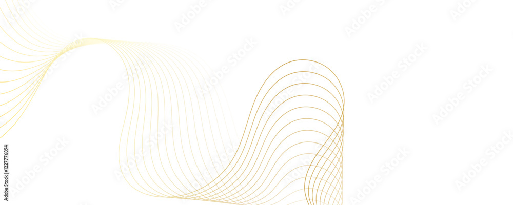 Poster abstract golden linear background. flowing particles future technology concept abstract gradient and