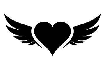 heart love with wings romantic icon vector illustration design

