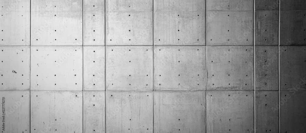 Poster panoramic gray cement concrete wall background with empty space for text and design elements