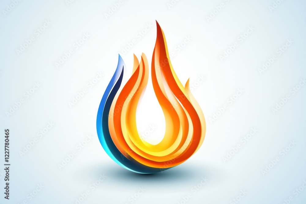 Aufkleber creative flame icon designed with vibrant colors representing warmth and energy. generative ai