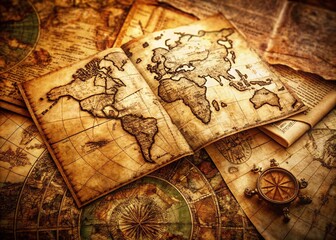 Fototapeta premium Columbus Day Commemoration: Historic Documents & Artifacts Background