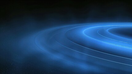 Fototapeta premium Abstract cosmic background featuring blue rings and misty atmosphere in space