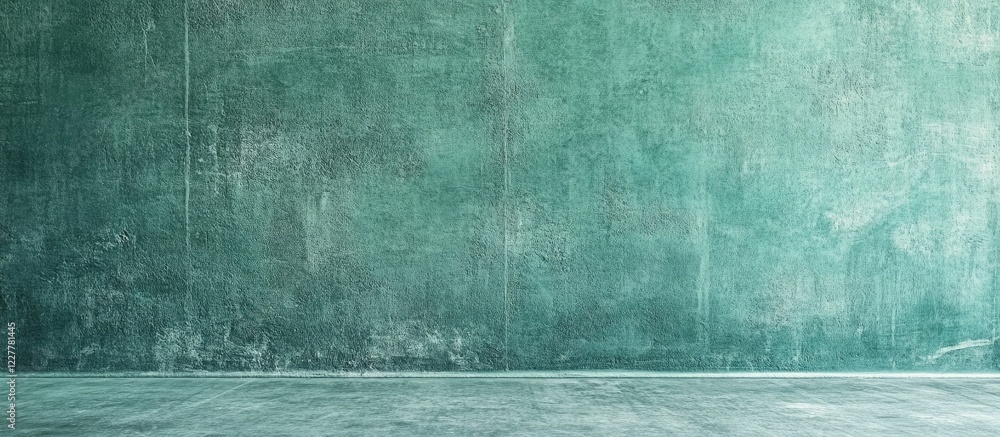 Poster textured green polished concrete wall background with empty copy space for creative design or text p