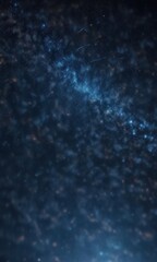 Obraz premium Dark blue night sky with glitter bokeh and starry light art, cosmos, galaxy, mysterious