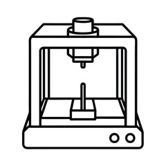 3D Printer Vector Illustration – Modern Additive Manufacturing Technology Icon