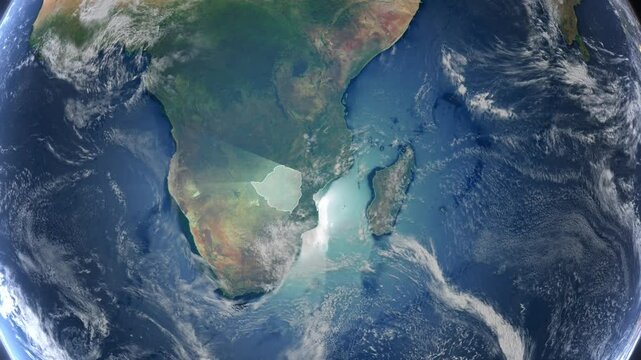 Realistic Earth Rotation And Country Zoom Zimbabwe