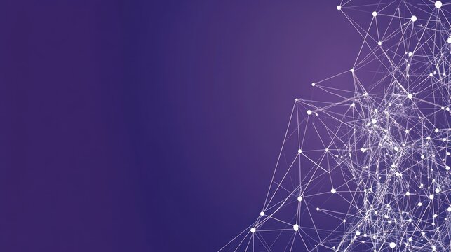 Abstract network connection, purple background, technology concept, website banner
