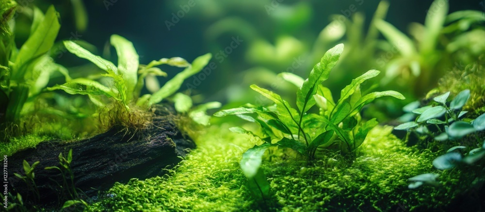 Poster lush green moss texture background natural abstract scene with space for text ideal for nature-theme