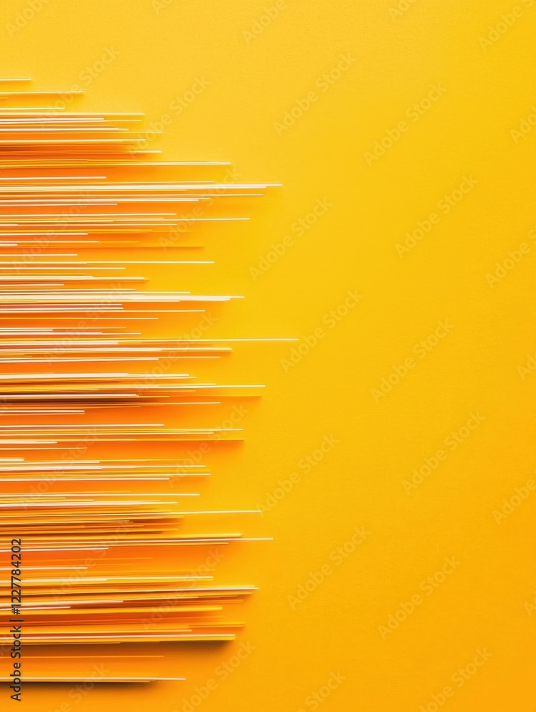 Poster dynamic flowing lines in vivid orange and yellow abstract design reflecting energy and motion