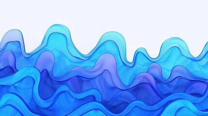 Abstract blue wave patterns with smooth curves and gradients, creating a serene background effect