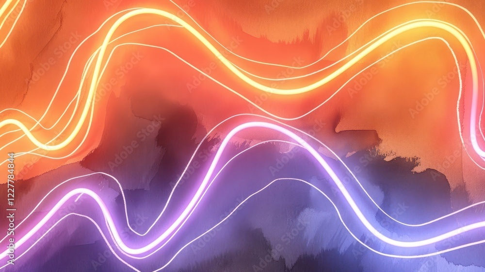 Poster vibrant abstract waves of color flow across a textured background, creating a dynamic visual experie