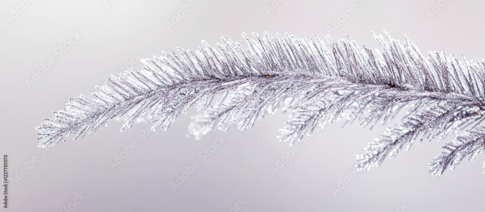 Poster silvery christmas tree branch sparkling against a soft blurred background with ample copy space for 