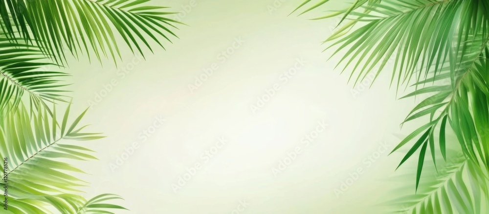 Aufkleber tropical green palm leaf background with empty copy space for text ideal for posters and graphic des