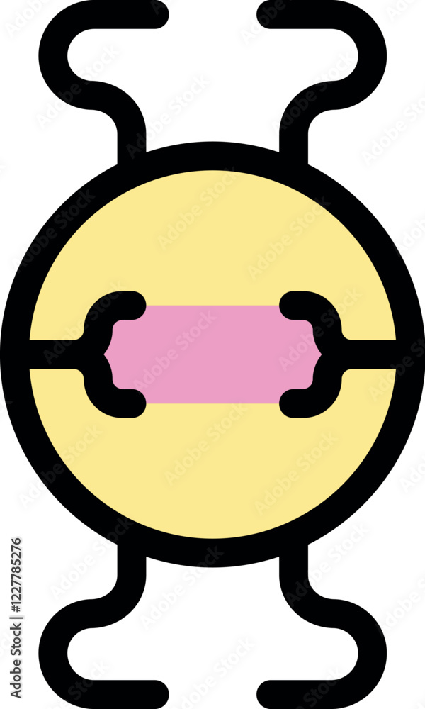Poster resistor with two terminals and pink stripe indicating resistance value, essential for regulating cu