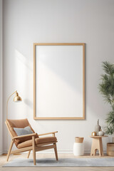 Pinterest | building and architecture | Interior mockup illustration with decor, 3d render, white wall with blank board