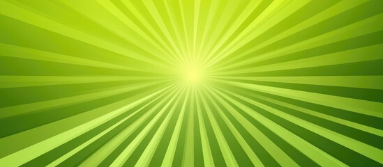 Obraz premium Vibrant Green Sunburst Background with Flares and Blank Space for Text Overlay in a Fresh and Dynamic Design