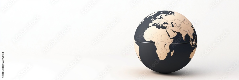 Aufkleber world globe showcasing continents and countries in a minimalistic style against a white background i